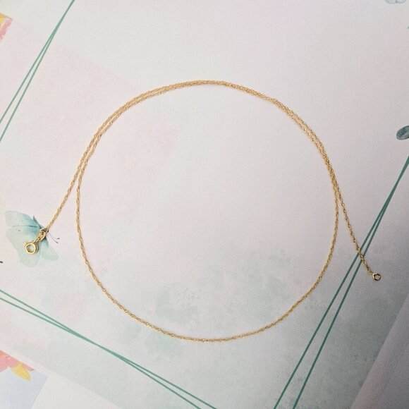 Dainty Rose Gold Twisted Rope Chain Necklace, 24 Inch, Gold Plated, XPNL0108 - Picture 11 of 12